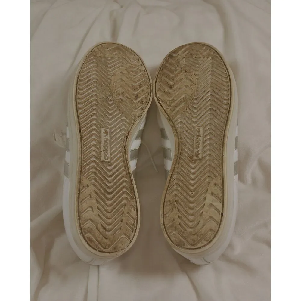 Adidas Originals Coast Star White Silver Leather Sneakers Women's US 5.5 EE6521